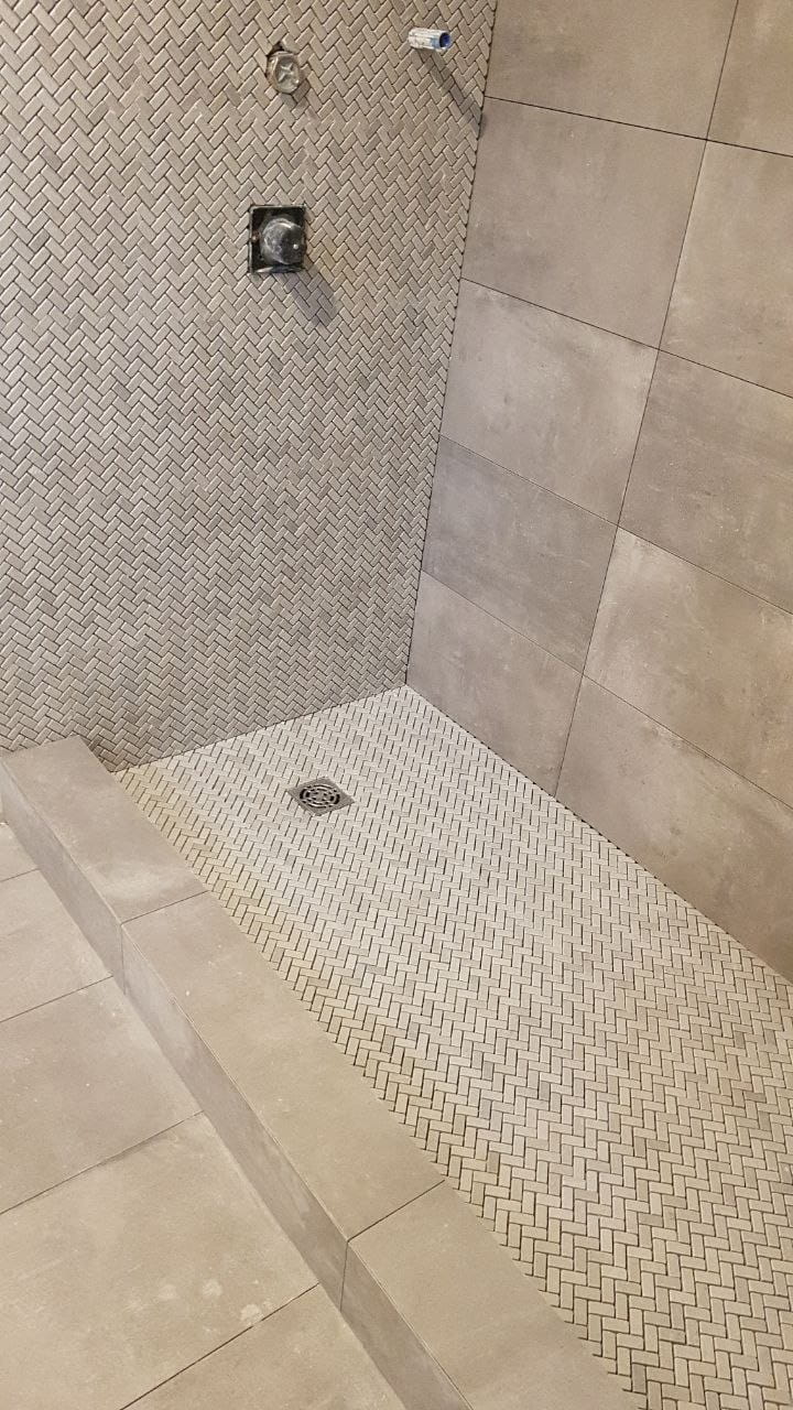Modern residential tile project by North Shore Tiling